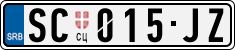 License plate of Serbia, Cars