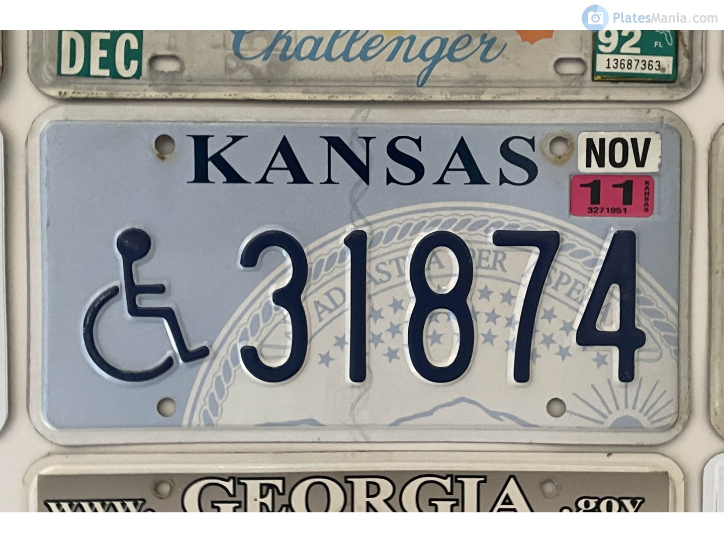 31874, License plate without vehicle 