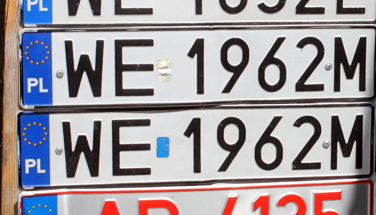 WE 1962M, License plate without vehicle 