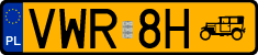 License plates of Poland, Oldtimers