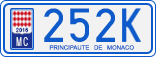 License plate of Monaco, Cars