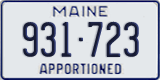 Maine, Specialty plates (123-456)