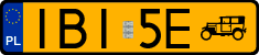 License plates of Poland, Oldtimers