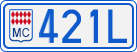 License plate of Monaco, Cars