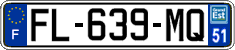 French license plate, SIV (ordinary)