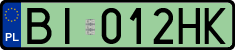 License plates of Poland, Electric vehicles