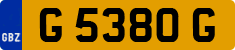 License plate of Gibraltar, Regular car plates (G 1234 A)