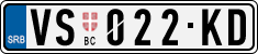 License plate of Serbia, Cars