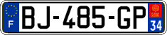 French license plate, SIV (ordinary)