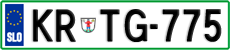 License plate of Slovenia, Cars