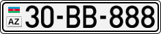 License plate of Azerbaijan, Cars