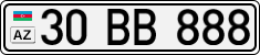 License plate of Azerbaijan, Cars
