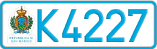 License plate of San Marino, Cars (A1234)