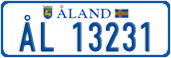 License plate of Åland, Cars (ÅL 12345)