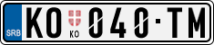 License plate of Serbia, Cars