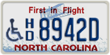 North Carolina, Vehicles for disabled persons (H/D 1234X)