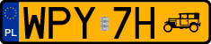 License plates of Poland, Oldtimers