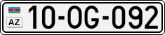 License plate of Azerbaijan, Cars