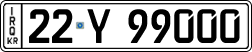 License plate of Iraq, 2022 year system