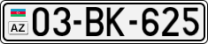 License plate of Azerbaijan, Cars