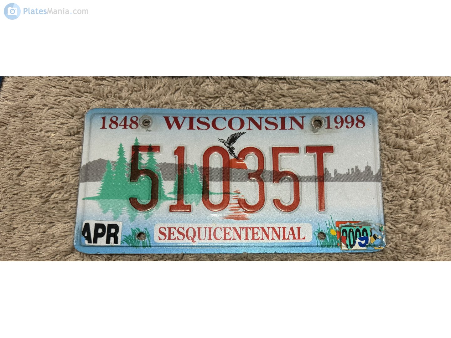 51035T, License plate without vehicle 