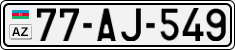 License plate of Azerbaijan, Cars