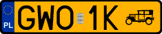 License plates of Poland, Oldtimers