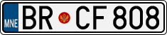 License plate of Montenegro, Cars