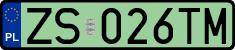License plates of Poland, Electric vehicles