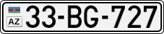 License plate of Azerbaijan, Cars