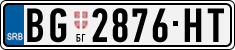 License plate of Serbia, Cars