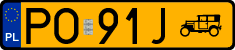 License plates of Poland, Oldtimers