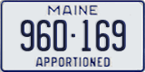 Maine, Specialty plates (123-456)