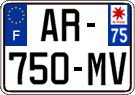 French license plate, SIV (ordinary)
