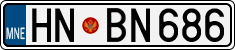License plate of Montenegro, Cars