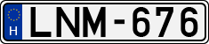 license plates of Hungary, Cars (1990)