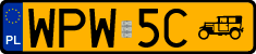 License plates of Poland, Oldtimers