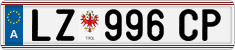 License plate of Austria, Regular plates