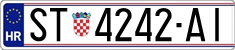 License plate of Croatia, Regular plates