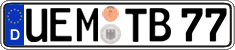 German license plate, Regular plates