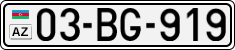 License plate of Azerbaijan, Cars