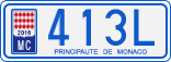License plate of Monaco, Cars