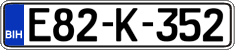 License plate of Bosnia and Herzegovina, Regular plates