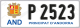 License plate of Andorra, Cars (A 1234)