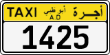 License plate of the UAE, Abu Dhabi, Taxi