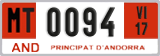 License plate of Andorra, Provisional (1234)