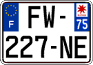 French license plate, SIV (ordinary)