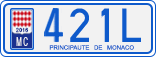 License plate of Monaco, Cars
