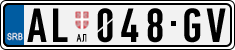 License plate of Serbia, Cars