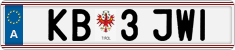License plate of Austria, Regular plates